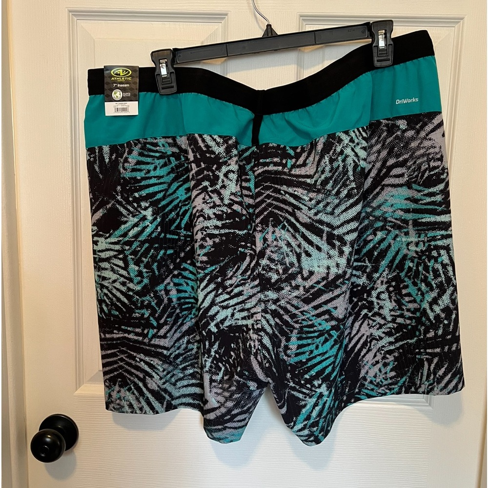 Athletic works mens 7" Swim SHORT Cool Turquoise Dry Works NWT 3xl